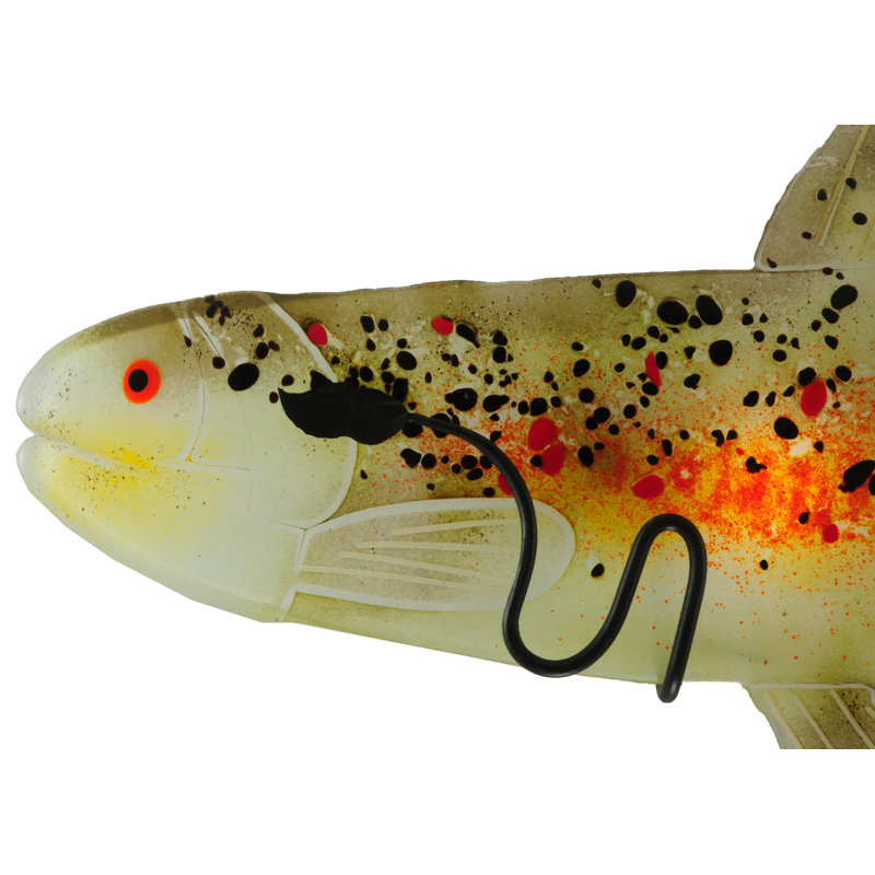 Handcrafted Glass Fish Wall Sconce with Black Accents