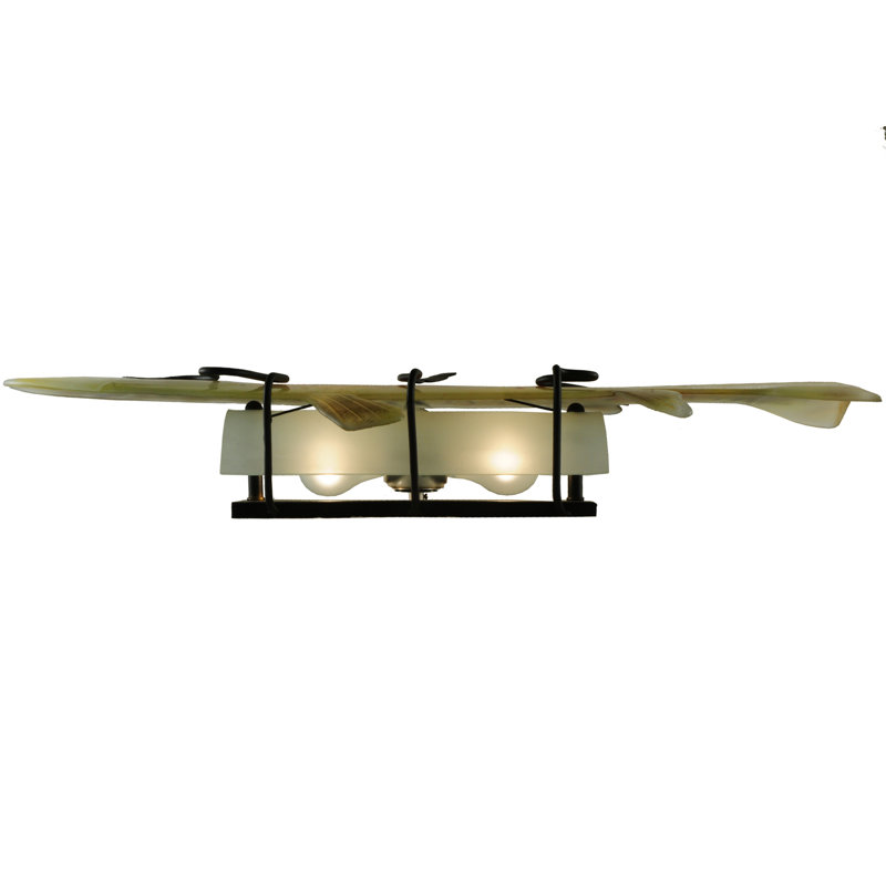 Handcrafted Glass Fish Wall Sconce with Black Accents