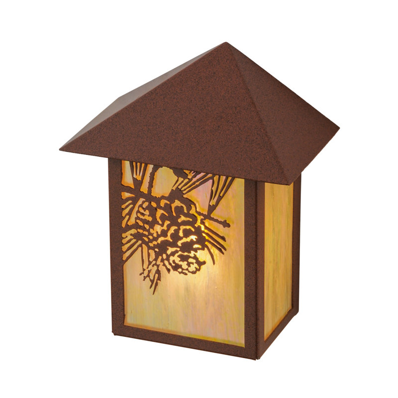 Rustic Pinecone Beige Glass Wall Sconce