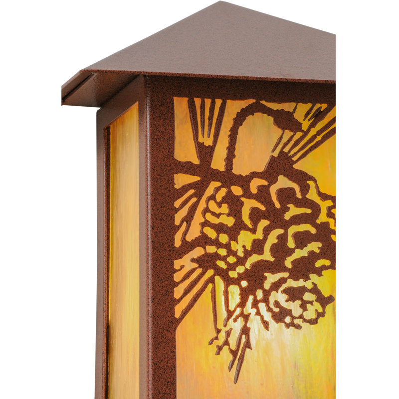 Rustic Pinecone Beige Glass Wall Sconce