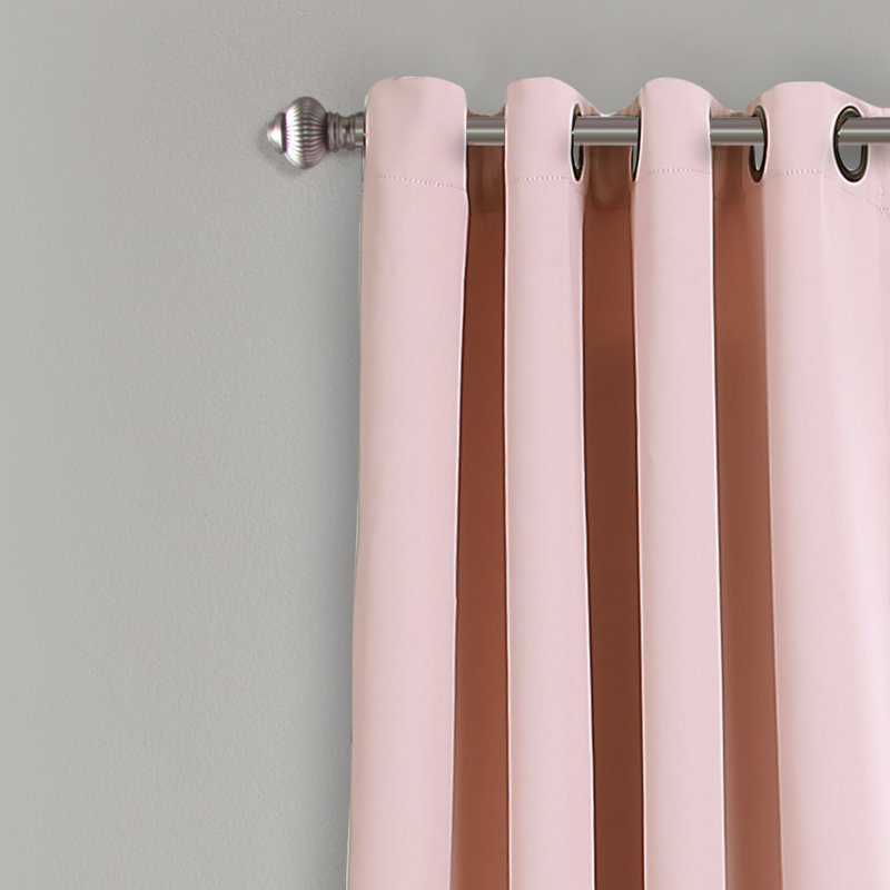 Dusty Pink Extended Blackout Grommet Drapes, 2-Piece Set