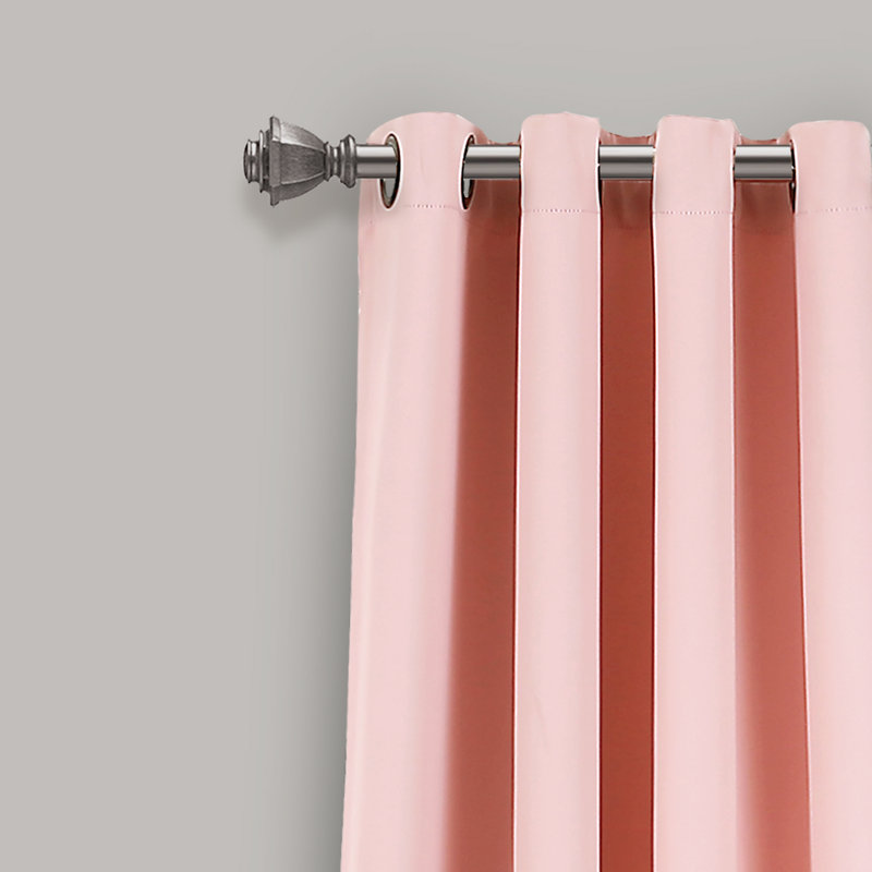 Dusty Pink Extended Blackout Grommet Drapes, 2-Piece Set