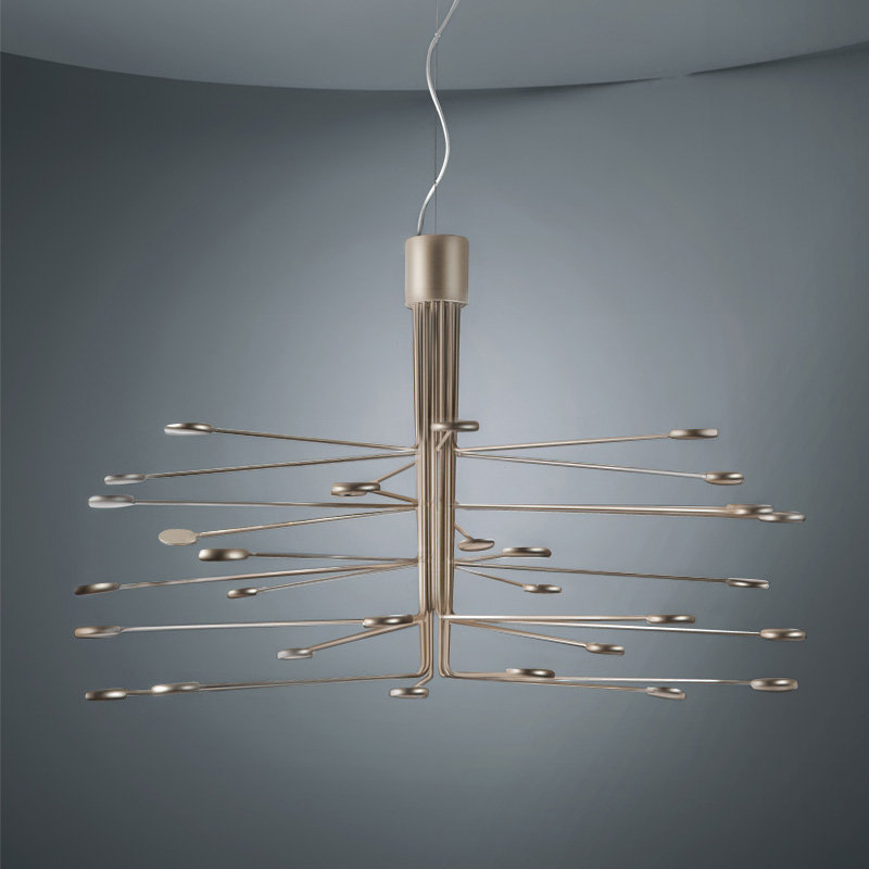 Arbor 20-Light Gold/Silver LED Sputnik Modern Linear Chandelier