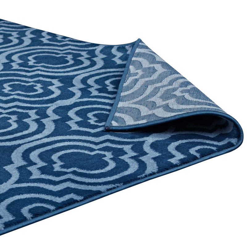 Moroccan Blue and Light Blue Trellis 8' x 10' Synthetic Area Rug