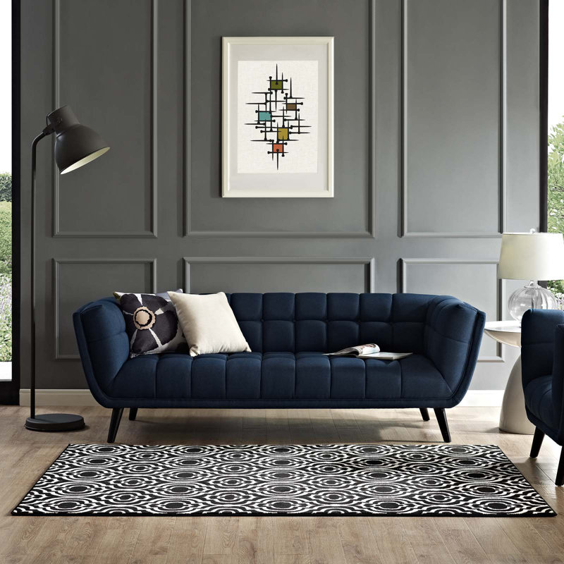 Moroccan Blue and Light Blue Trellis 8' x 10' Synthetic Area Rug