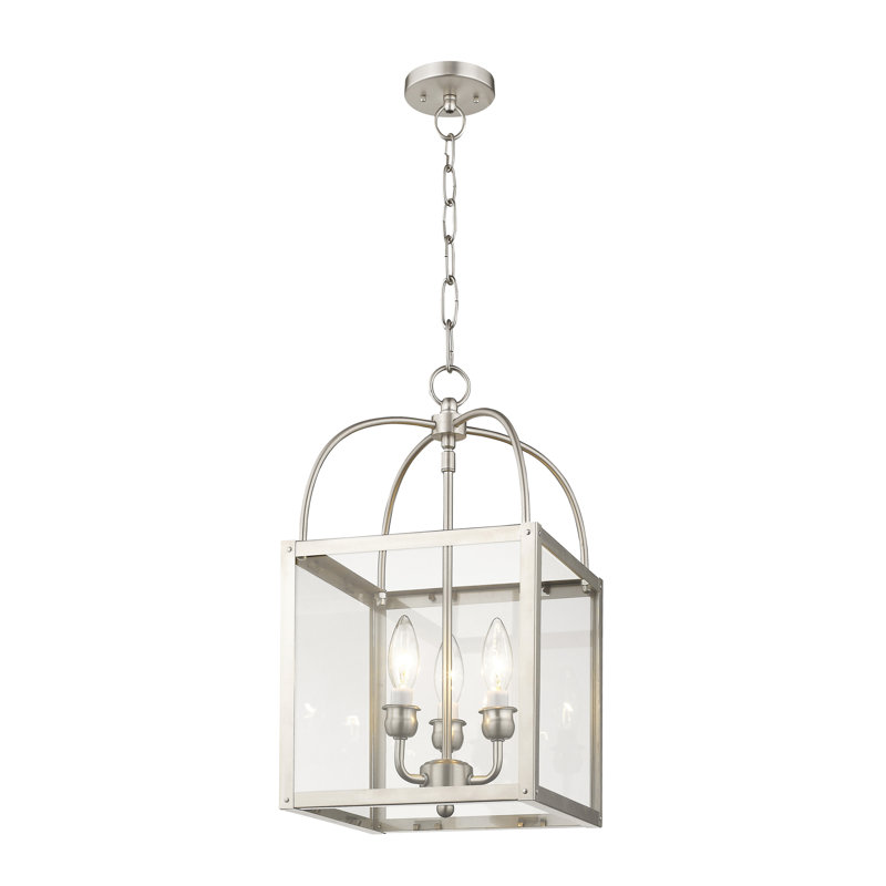 Milford Brushed Nickel 3-Light Mini Pendant with Clear Glass