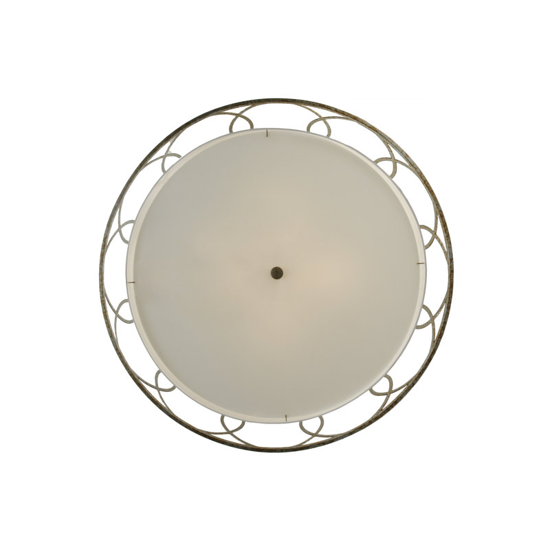 Art Deco Inspired 4-Light LED Drum Chandelier in White and Nickel