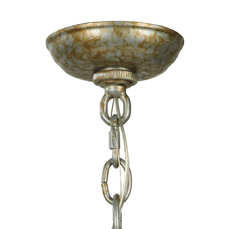 Art Deco Inspired 4-Light LED Drum Chandelier in White and Nickel