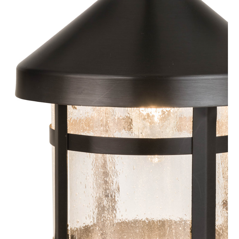 Craftsman Brown Glass LED Indoor/Outdoor Lantern Pendant