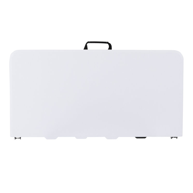 Granite White and Gray Square Portable Folding Table with Handle