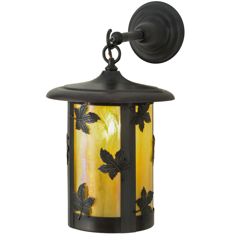 Fulton Maple Leaf 17" Brown Lantern Energy Star Sconce