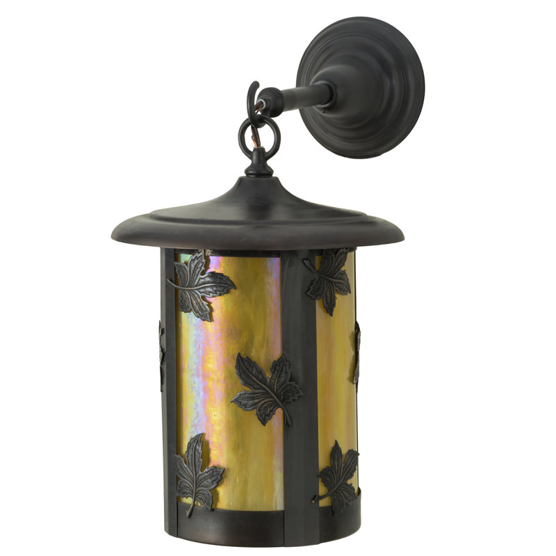 Fulton Maple Leaf 17" Brown Lantern Energy Star Sconce