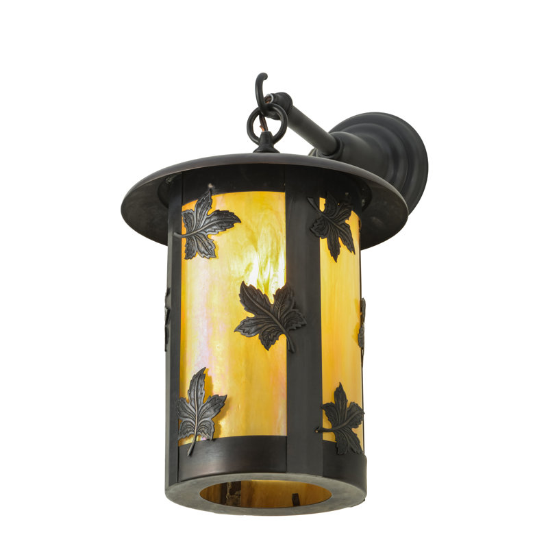 Fulton Maple Leaf 17" Brown Lantern Energy Star Sconce