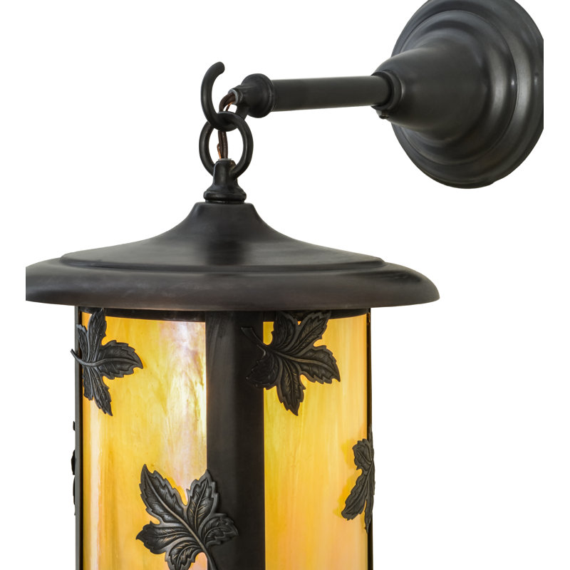 Fulton Maple Leaf 17" Brown Lantern Energy Star Sconce