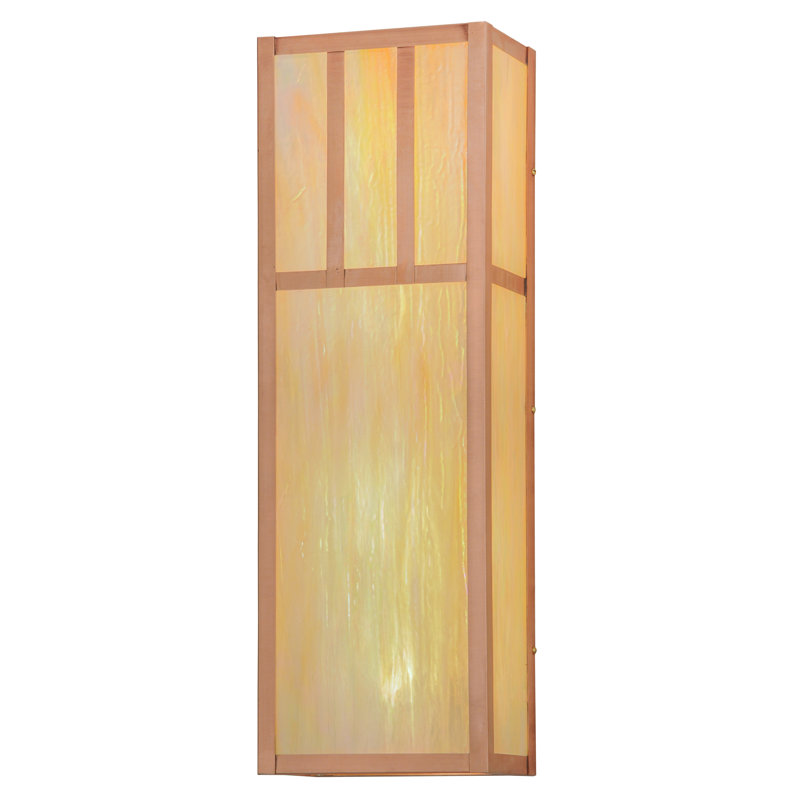 Copper Finish 4-Light Mission Wall Sconce with Glass Lenses