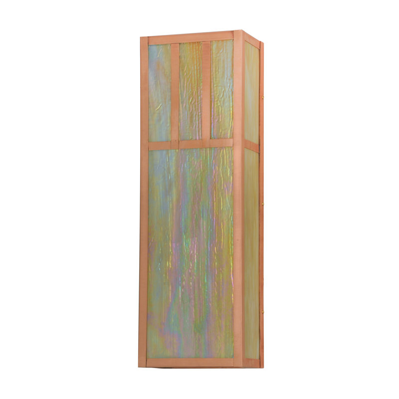 Copper Finish 4-Light Mission Wall Sconce with Glass Lenses