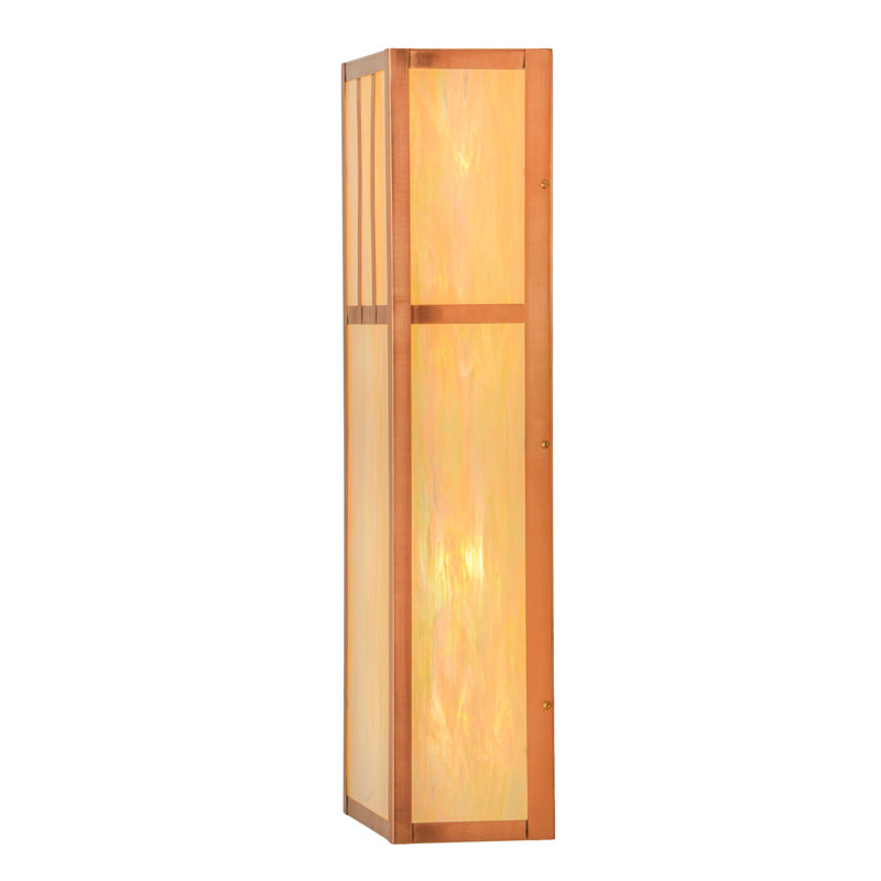 Copper Finish 4-Light Mission Wall Sconce with Glass Lenses