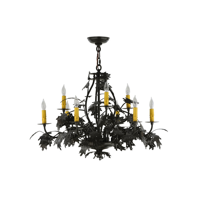 Timeless Bronze Oak Leaf & Acorn 9-Light Candelabra Chandelier