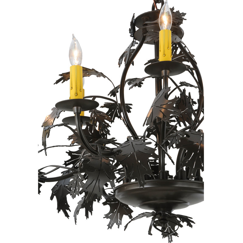 Timeless Bronze Oak Leaf & Acorn 9-Light Candelabra Chandelier