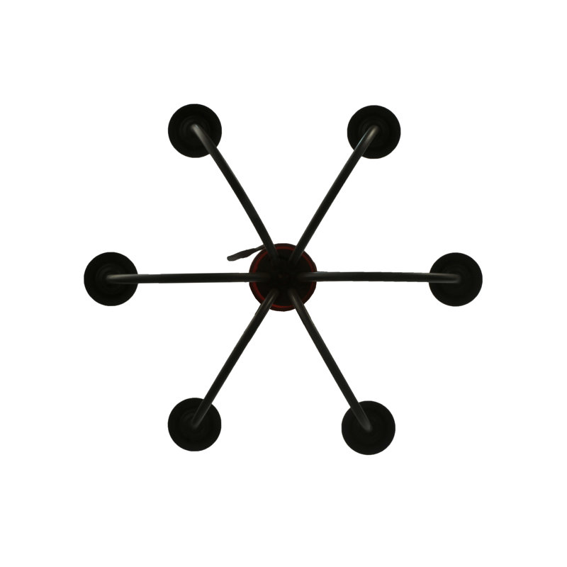 Mini 6-Light Bronze Chandelier with Faux Candle & Vine Detail
