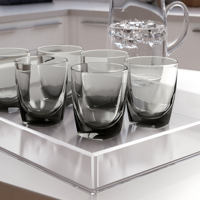 Cray 16oz Smoke Gray Acrylic Drinking Glass Set of 6