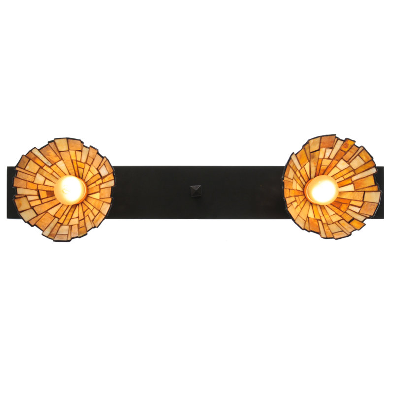 Craftsman Brown Glass 2-Light Energy Star Kitchen Island Pendant
