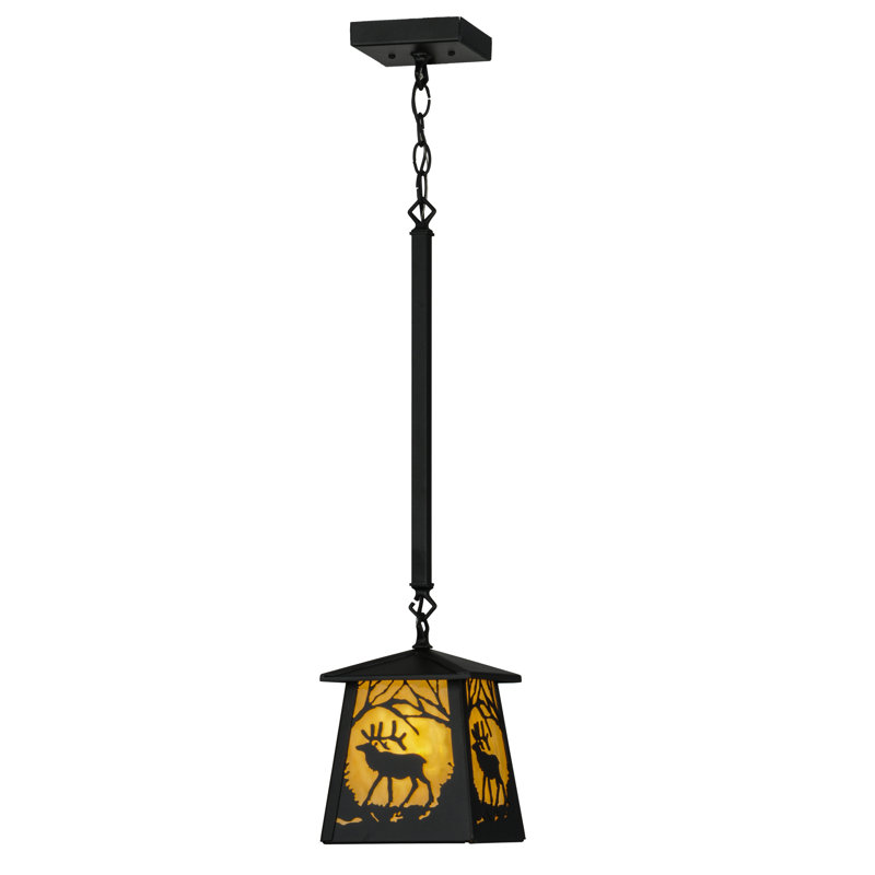 Black Glass Mini Indoor/Outdoor Energy Star Pendant Light