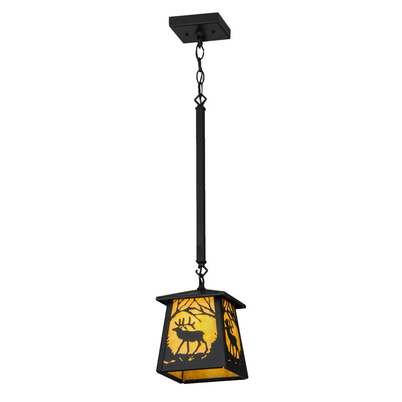 Black Glass Mini Indoor/Outdoor Energy Star Pendant Light