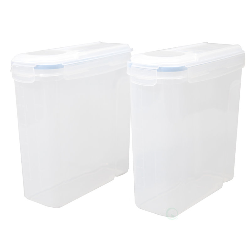 Clear BPA-Free Plastic Food Storage Containers with Airtight Lids, Set of 2