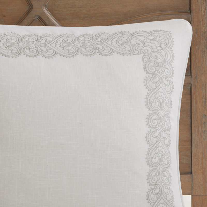 King White Microfiber Comforter Set with Decorative Pillows