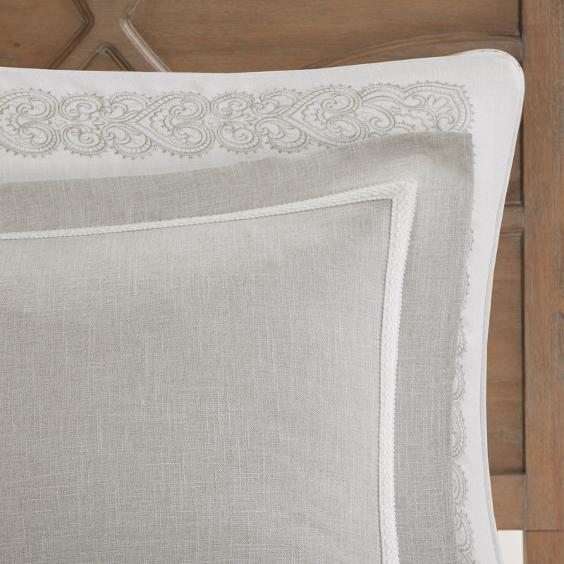 King White Microfiber Comforter Set with Decorative Pillows