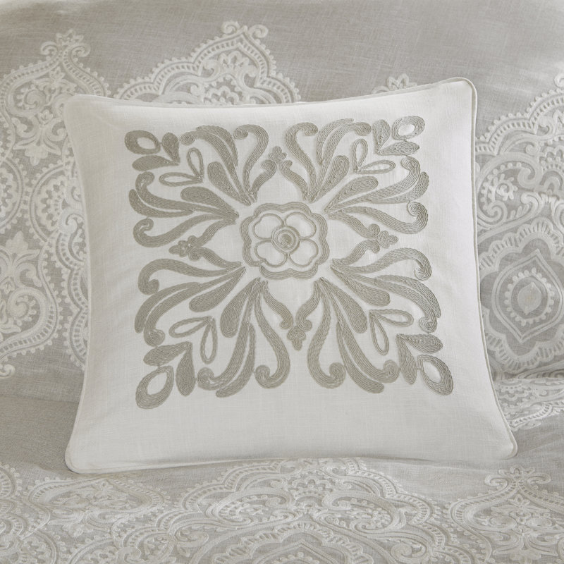 King White Microfiber Comforter Set with Decorative Pillows
