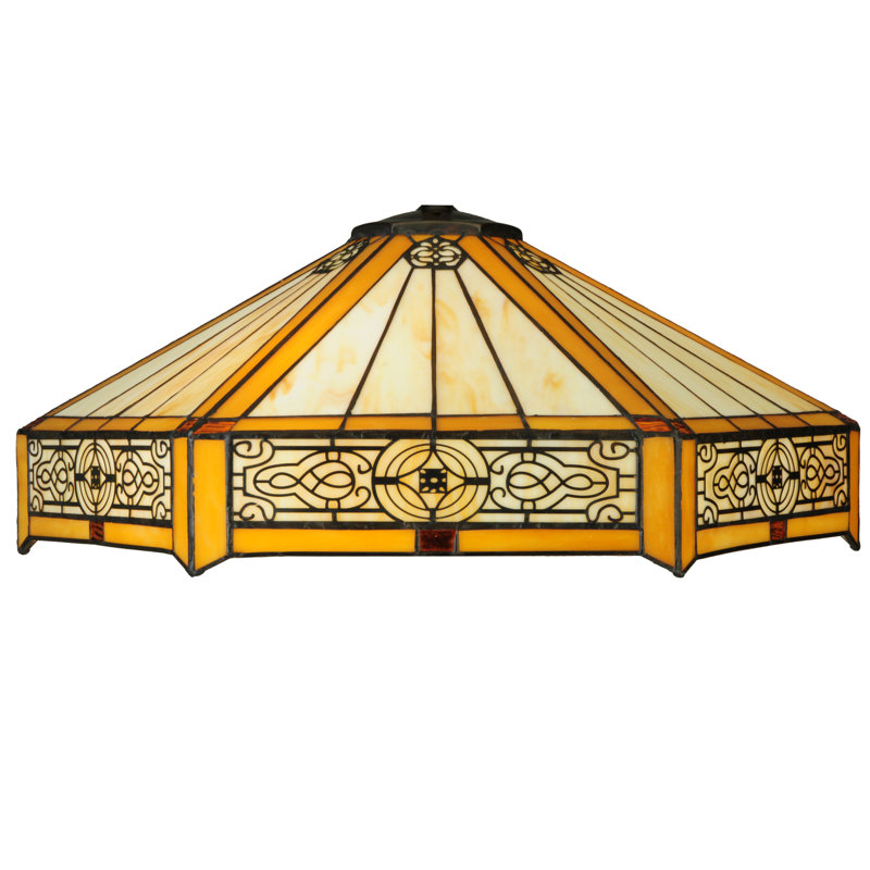 Hexagonal Honey Stained Glass & Mahogany Bronze 62" Floor Lamp