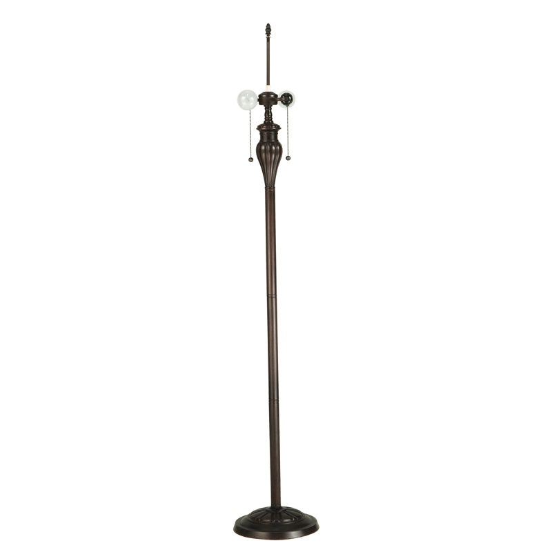 Ilona 61'' Honey and Beige Stained Glass Floor Lamp with Mahogany Bronze Base