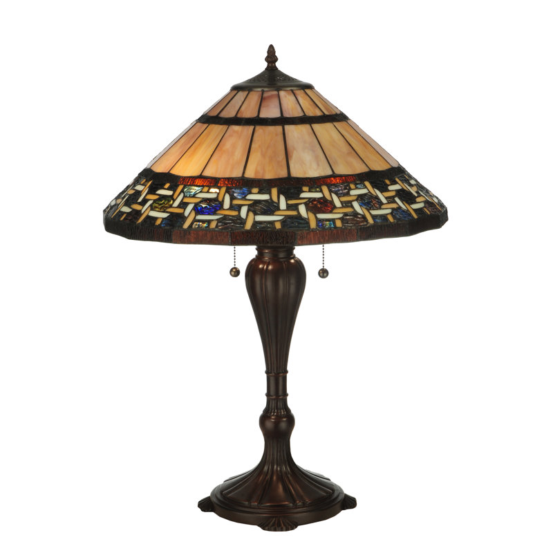 Ilona 23" Stained Glass and Bronze Table Lamp