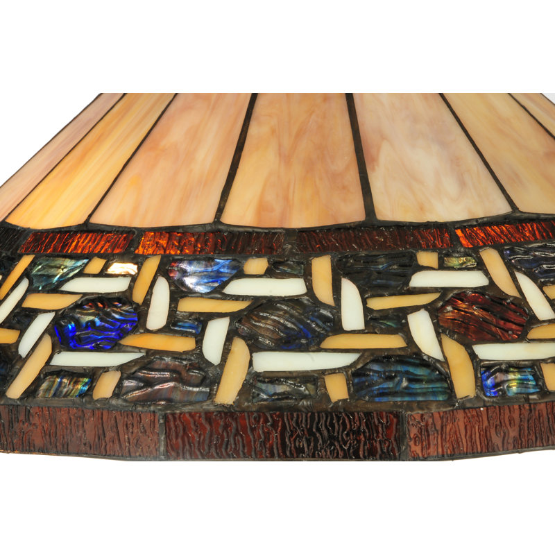 Ilona 23" Stained Glass and Bronze Table Lamp