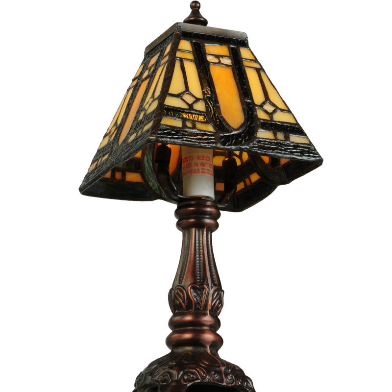 Sierra Prairie 1-Light Mission Style Stained Glass & Bronze Lamp