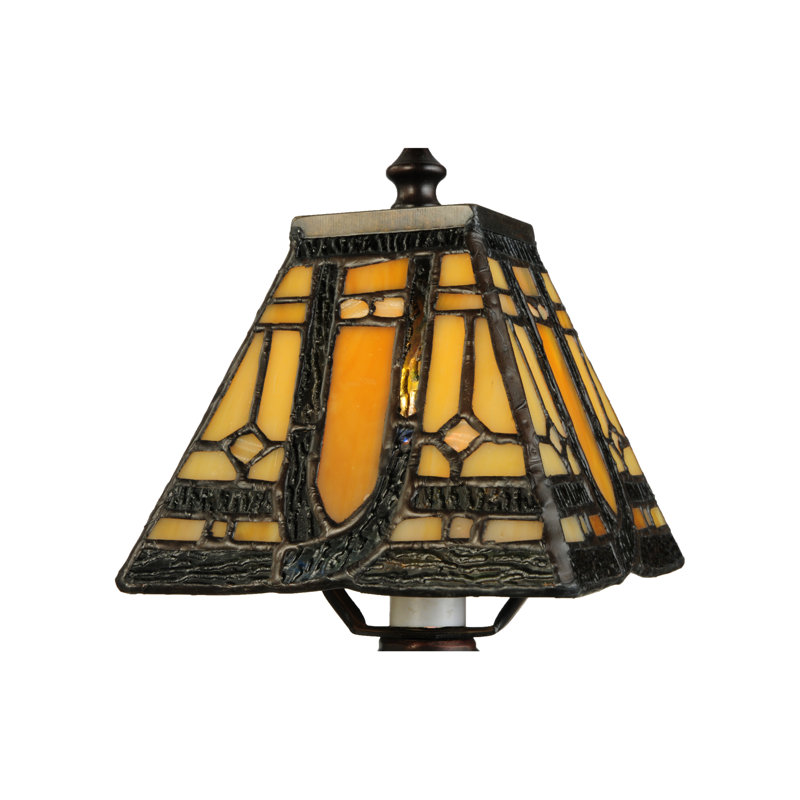 Sierra Prairie 1-Light Mission Style Stained Glass & Bronze Lamp