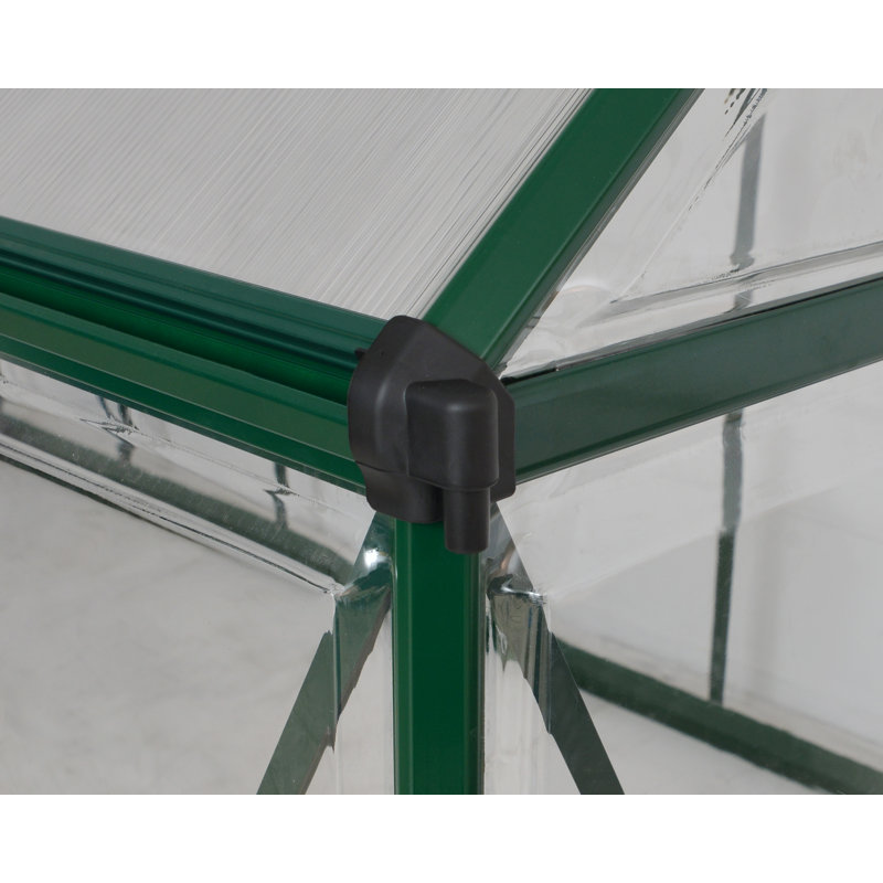Hybrid 6' x 6' Green Aluminum Frame Greenhouse