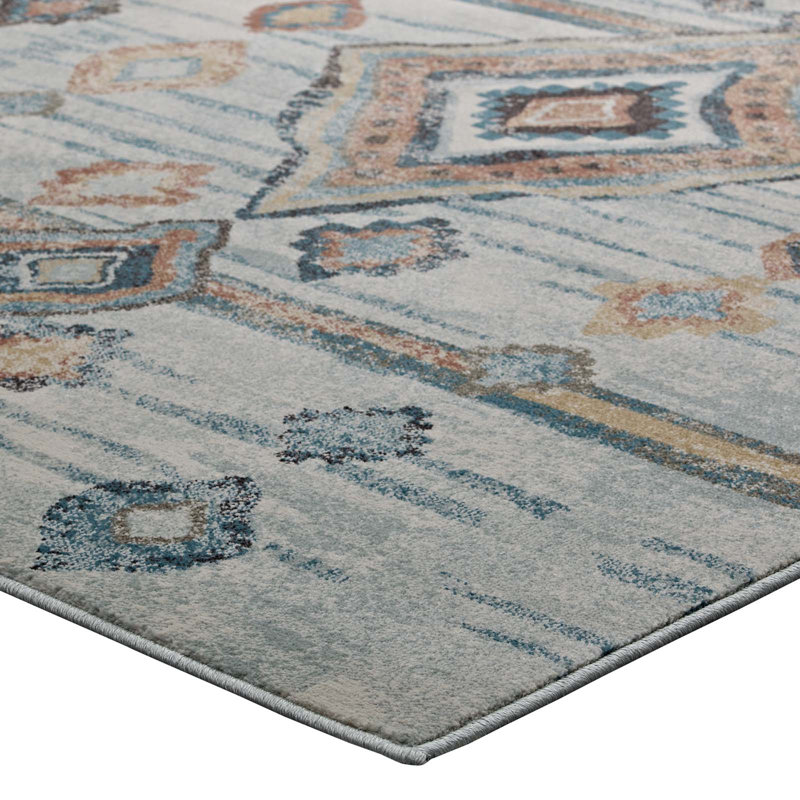 Abstract Diamond Lattice 8' x 10' Blue Synthetic Area Rug