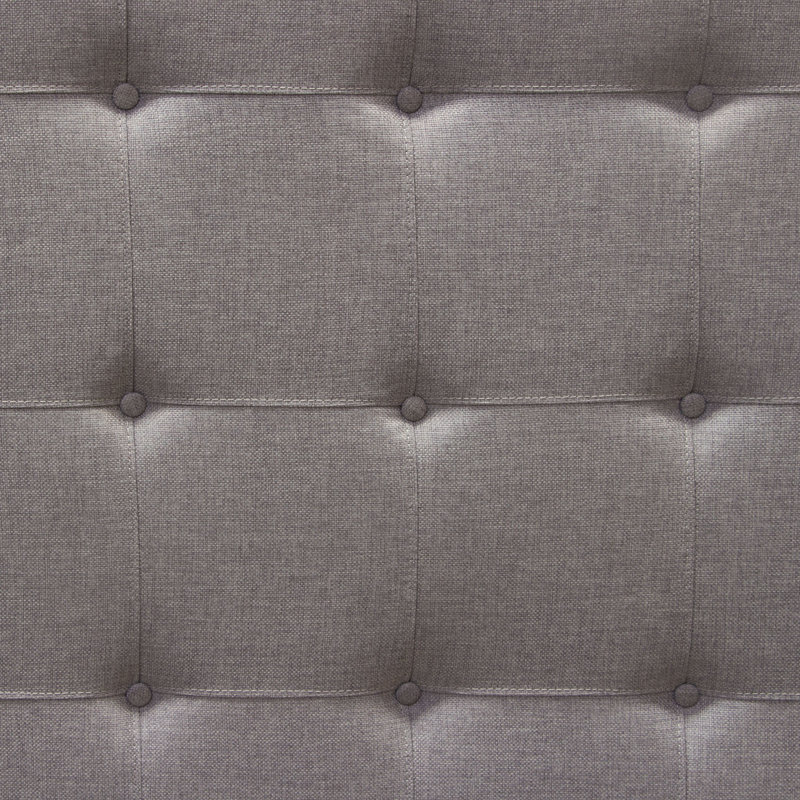 Light Gray Queen Upholstered Wingback Tufted Bed