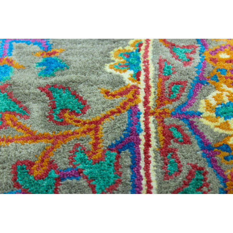 Handmade Multicolor Wool Floral Tufted Runner Rug