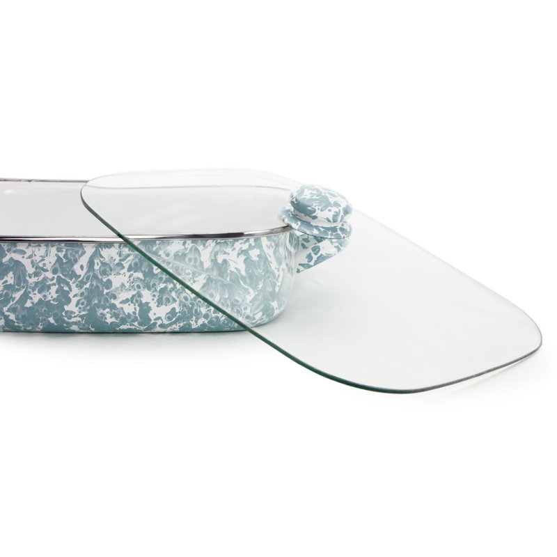 Sea Glass 10.5qt Non-Stick Rectangular Roasting Pan with Lid