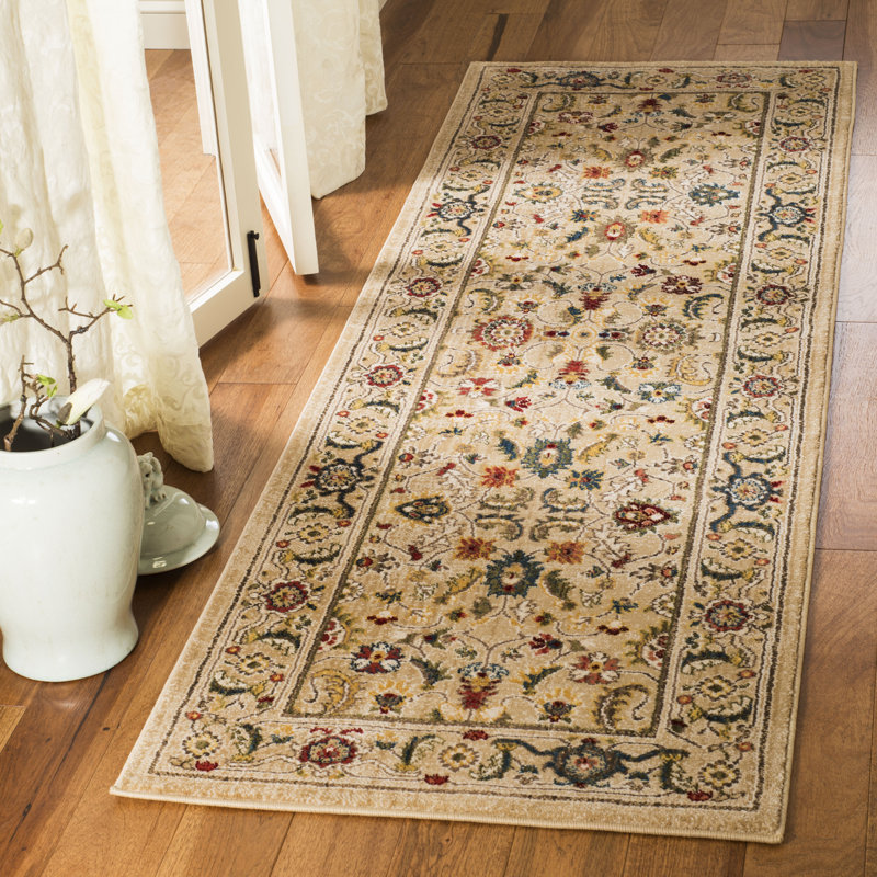 Ivory and Beige Hand-Knotted Persian-Inspired Runner Rug, 2'2" x 8'