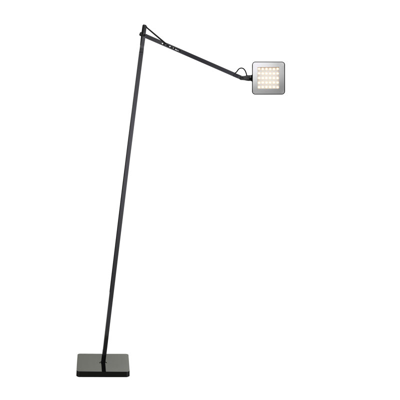 Black Adjustable LED Floor Lamp with Touch Dimmer