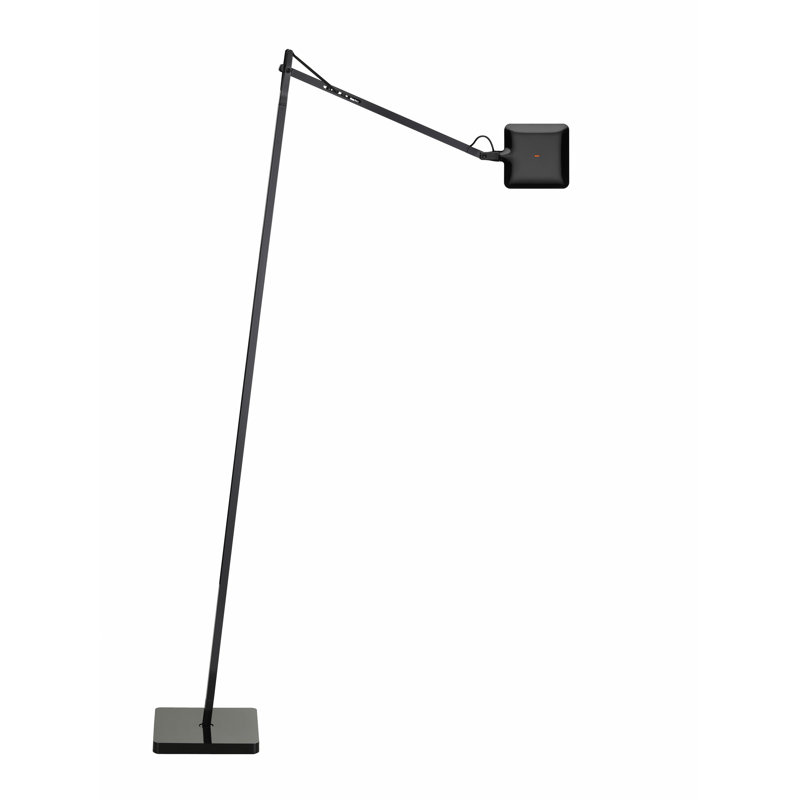 Black Adjustable LED Floor Lamp with Touch Dimmer