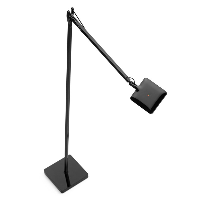 Black Adjustable LED Floor Lamp with Touch Dimmer