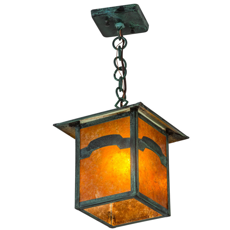 Seneca Mountain View 19" Amber Mica Glass Pendant