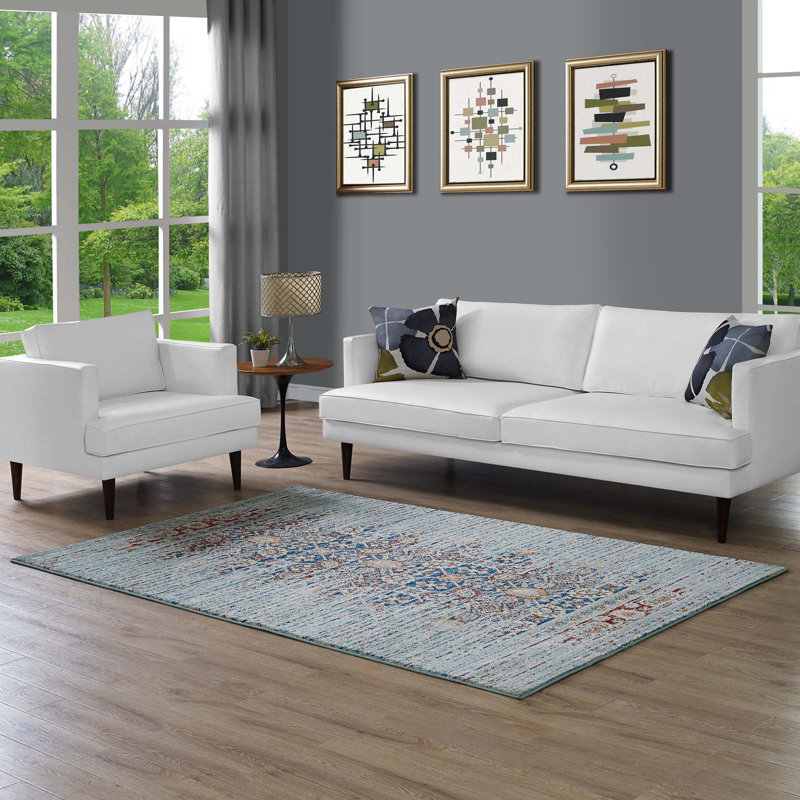 Multicolor Medallion Shag 8' x 10' Easy-Care Synthetic Area Rug