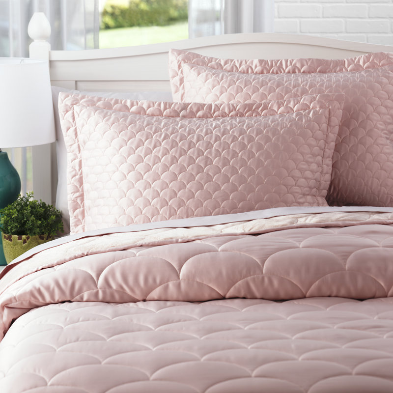 Rose Gold Full/Queen Reversible Velvet and Satin Blanket